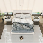 Mesita de noche, organizador de mesita de noche con luz LED, mesita de noche de 2 cajones, cómoda para sala de estar/dormitorio