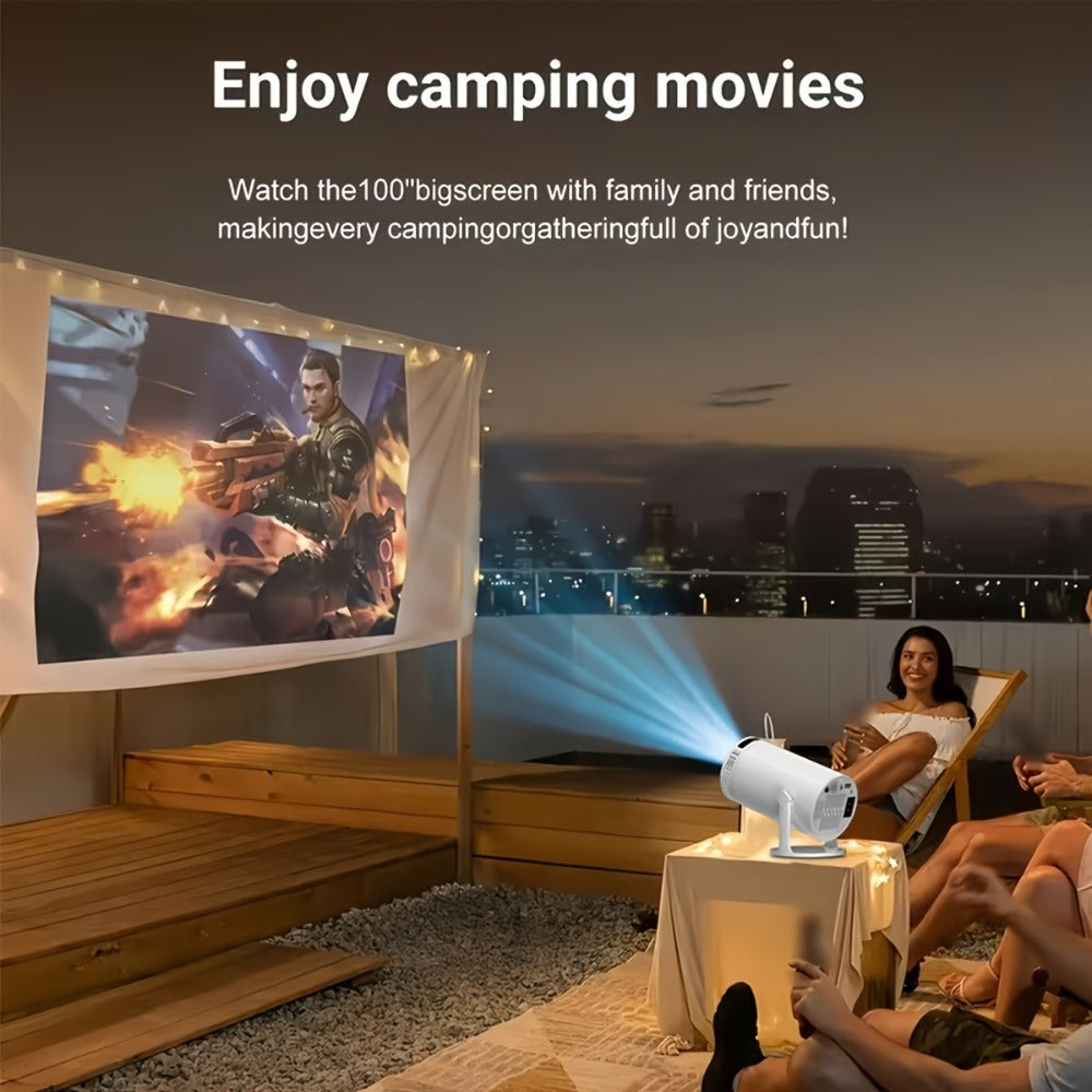 Proyector inteligente 4K Full HD, proyector sin varillas con WiFi y Bluetooth, compatible con 1080P, rotación de 180 grados, altavoces integrados, apto para iPhone/Android 11.0/sistema, compatible con Netflix y YouTube