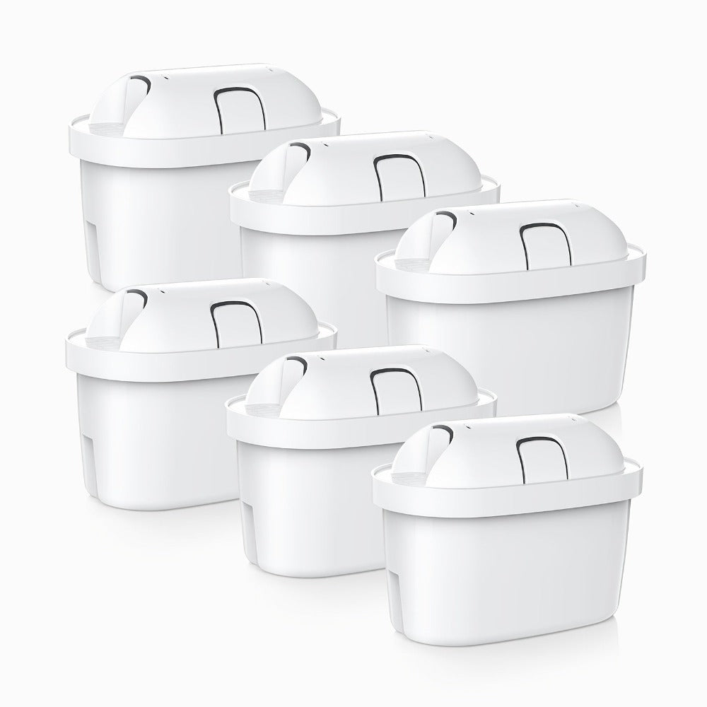 Paquete de 6 cartuchos de filtro de agua para jarra con filtro de agua B, jarra y hervidor con filtro de agua - Elemento filtrante de carbón activado para uso doméstico y exterior, reduce el cloro, la cal y las impurezas para un gran sabor