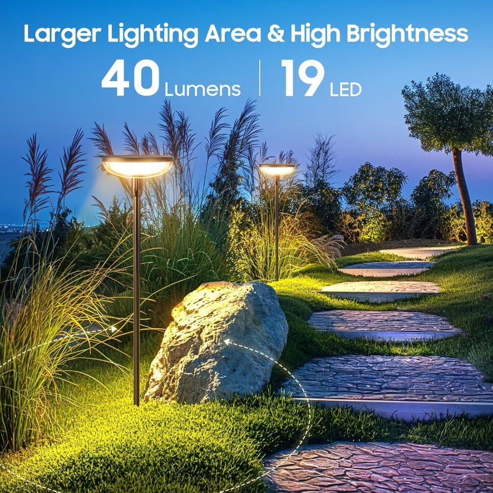 4/6/ Paquete de Luces Solares para Jardín, 40LM Luces Solares Exteriores Brillantes, Hasta 14 Horas, 78.74cm de Altura, Luces Solares para Senderos Exteriores IPX5, Encendido/Apagado Automático para Patio, Jardín, Césped y Caminos