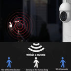 Lámpara de seguridad inteligente con energía solar, -rated; Lámpara de iluminación con sensor de movimiento con energía solar; Batería de litio de 2200 MAh, Foco de cámara de vigilancia de doble con forma realista; Sin funcionalidad de vigilancia real; Lá