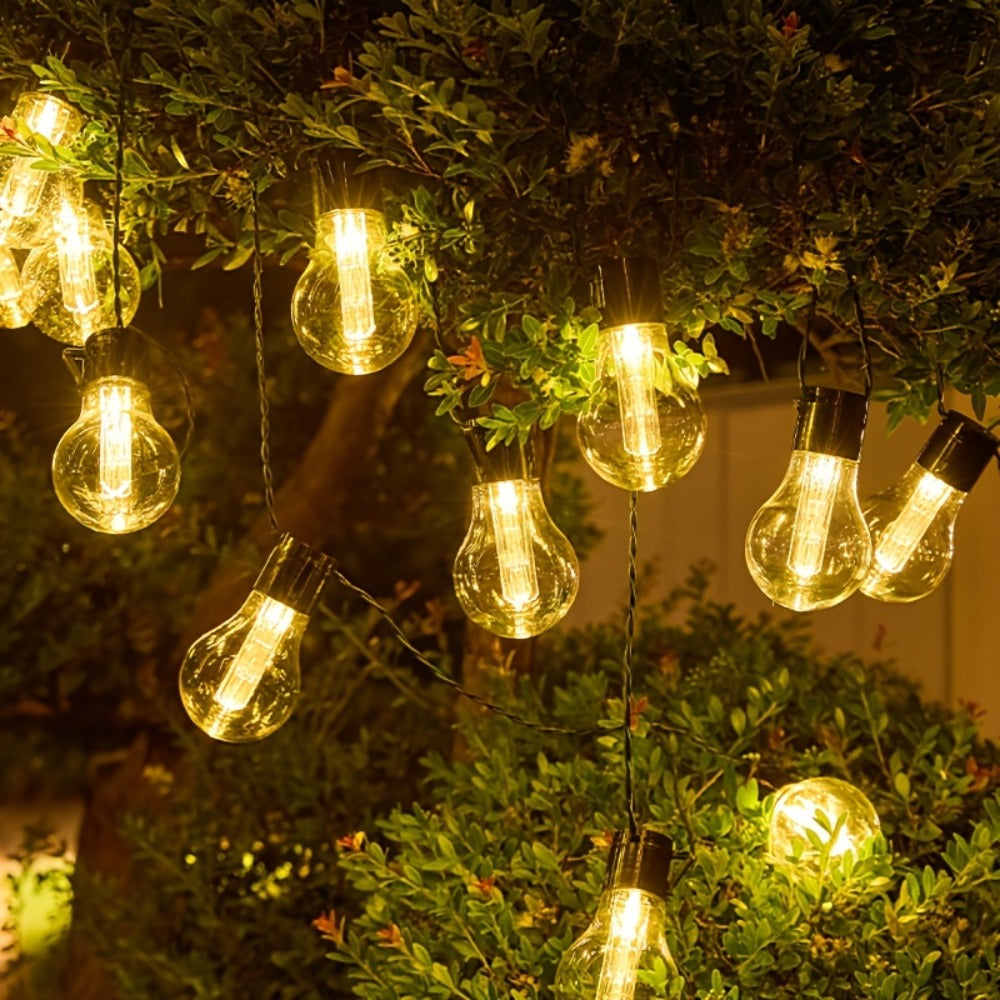 Guirnalda LED solar de ocho modos | Para jardín, camping y fiestas