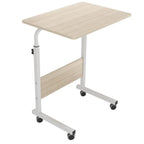 Mesa auxiliar con ruedas 60X40 cm Mesa para portátil Mesa Auxiliar de Altura Ajustable para Dormitorio Mesita de Noche Móvil Diseño Compacto que Ahorra Espacio