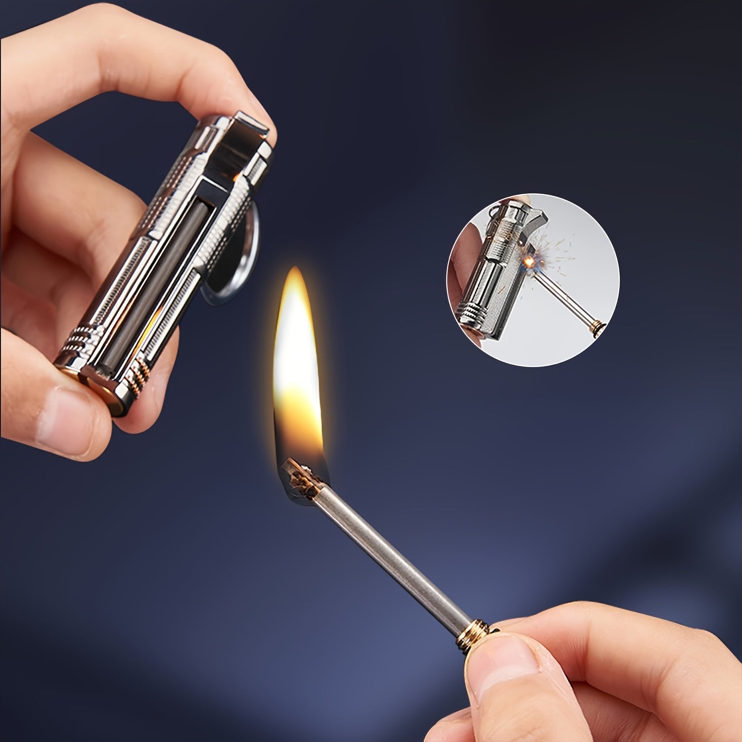 Encendedor metálico resistente al viento multifuncional | Para velas, camping y barbacoa