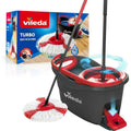 Vileda Set Fregona y Cubo de Limpieza con Pedal y Escurrefácil Giratorio, Fregona con Mango Extra Largo, Cabezal Triangular de Microfibra ideal Para los Rincones