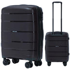 Maleta rígida de 20", aproximadamente 55 x 40 x 20 cm / Color negro / Equipaje resistente a daños con mango telescópico / 4 ruedas giratorias dobles de 360° / Candado de combinación / Asas laterales y superiores de HAWFINCH