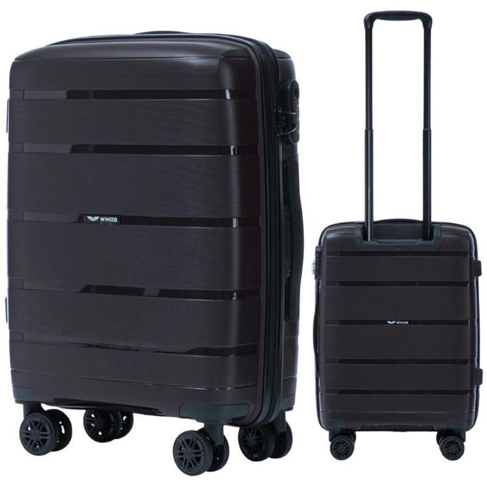 Maleta rígida de 20", aproximadamente 55 x 40 x 20 cm / Color negro / Equipaje resistente a daños con mango telescópico / 4 ruedas giratorias dobles de 360° / Candado de combinación / Asas laterales y superiores de HAWFINCH