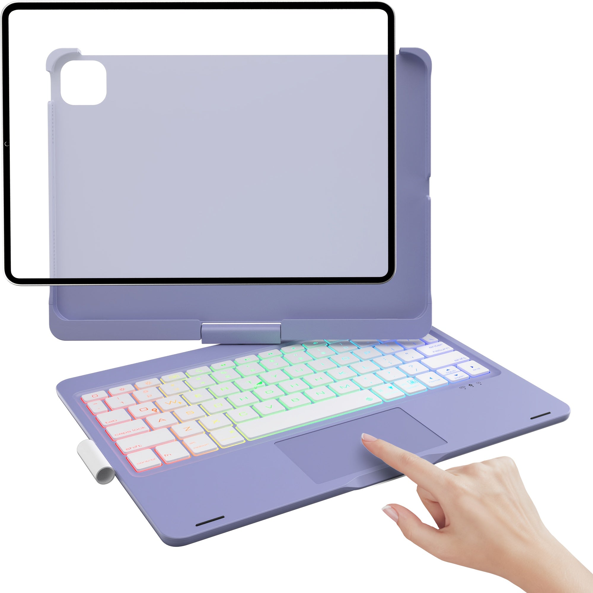 Funda con teclado giratorio para iPad para escritura, estudio y trabajo móvil