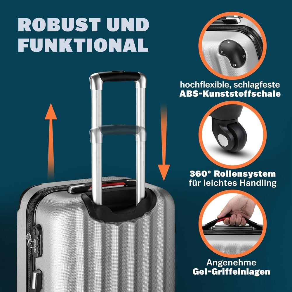 MONZANA® Maleta Rígida Baseline XL Color Negro Equipaje de viaje 90L peso 3,5Kg con ruedas 360° trolley 2 asas valija