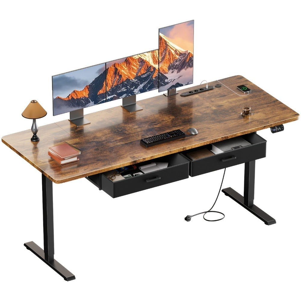 Escritorio Eléctrico Extra Grande Ajustable en Altura, Escritorio Eléctrico Vertical, Escritorio de Ordenador Ajustable en Altura, Mesa de Oficina Gaming Vertical con 2 Ganchos, para Oficina Moderna, Adultos