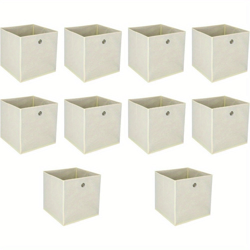 Juego de 10 Cajas de Almacenamiento Plegables de Tela con Agujero para Dedo 32 x 32 x 32 cm para Estantes Kallax o Divisor de Habitación