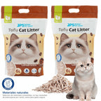2 Paquetes de Arena para Gatos con Tofu, 6L Cada Uno, Fuerte Absorbencia, Fácil Compacidad, Desagotable, Sin Polvo, Múltiples Aromas Disponibles, Suministros para Mascotas, Sin Polvo Fácil de Aglomerar y Controla Olores -y Segura para Gatitos