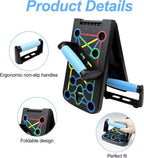 Tabla de flexiones multifuncional plegable，Entrenador de flexiones multifuncional plegable y portátil con asas antideslizantes y 2 bandas de resistencia. Diseño antideslizante, desmontable y fácil de guardar.barra de empuje para gimnasio en casa, manija d
