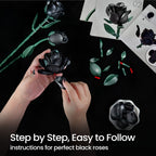 Adornos góticos de escritorio - Serie oscura ramo de rosas negras flores sintéticas rompecabezas DIY pieza decorativa - Rosa adecuada como regalo de cumpleaños figuras coleccionables