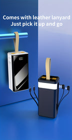 Batería externa | Banco de Energía Portátil de Gran Capacidad 80000mAh, Carga Rápida PD30W, Cable de Datos Integrado/Pantalla LED de Energía