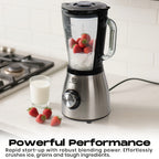 SUPERLEX Profi-Mixer 800W con Recipiente de Vidrio de 1.5L, Cuchillas de Acero Inoxidable 4 Plegables (SUS301), 2 Velocidades + Función de Pulso, Triturador de Hielo, Doble Seguridad - Batidora de Alto Rendimiento para Batidos y Hielo