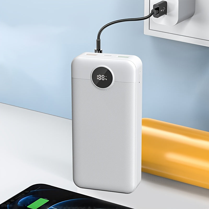 Baterías externas | Banco de energía portátil con gran capacidad de 50000mAh, pantalla LED para nivelación del batería, textura mate, carga