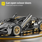2519 Piezas Modelo de Coche Deportivo Dorado 1:10, Adornos Montados, Regalos Festivos, Cumpleaños