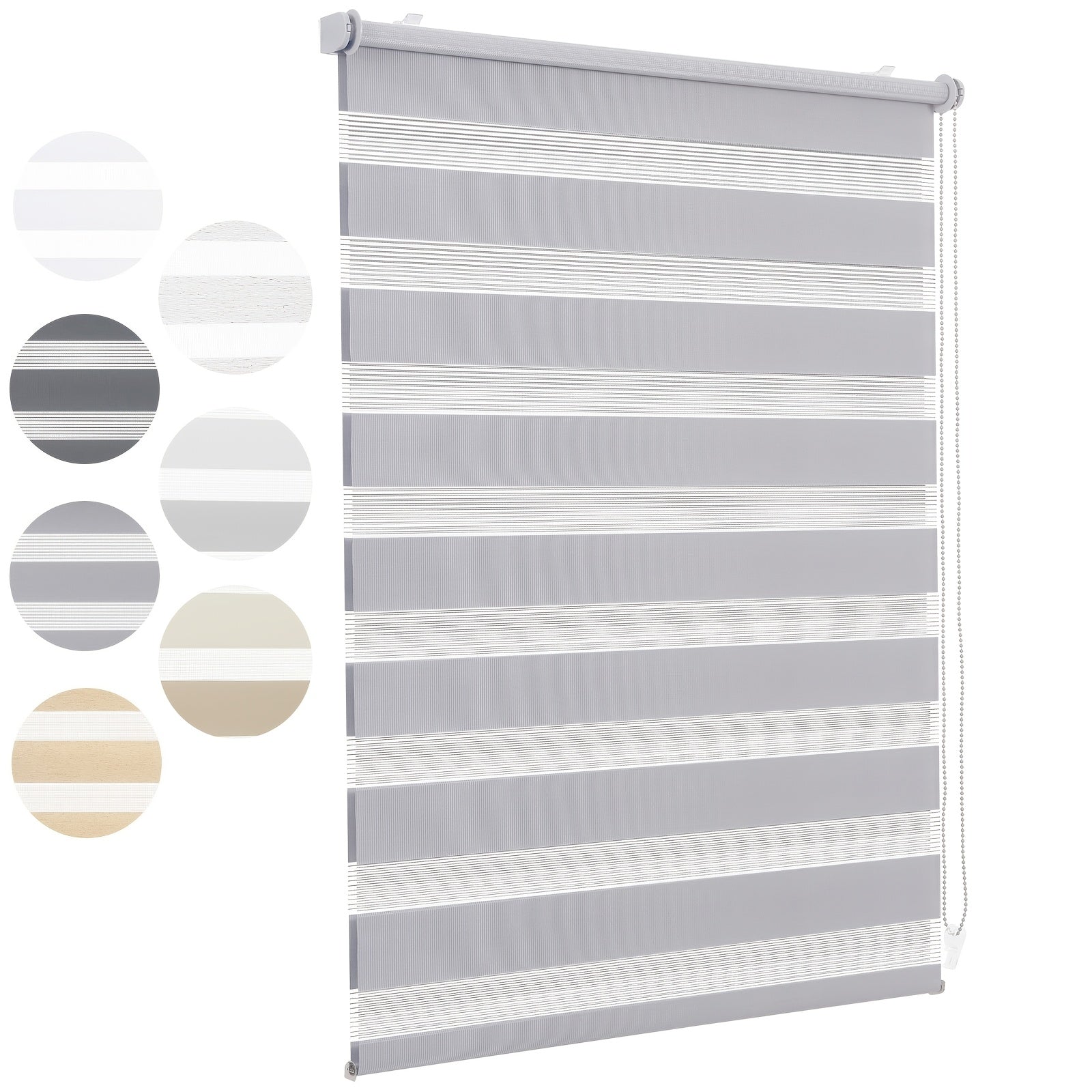 Persianas enrollables | Sekey Persiana de Doble Rodillo Sin Perforaciones, Montaje con Clip, Doble Cortina de Rodillo para Ventanas, Control de
