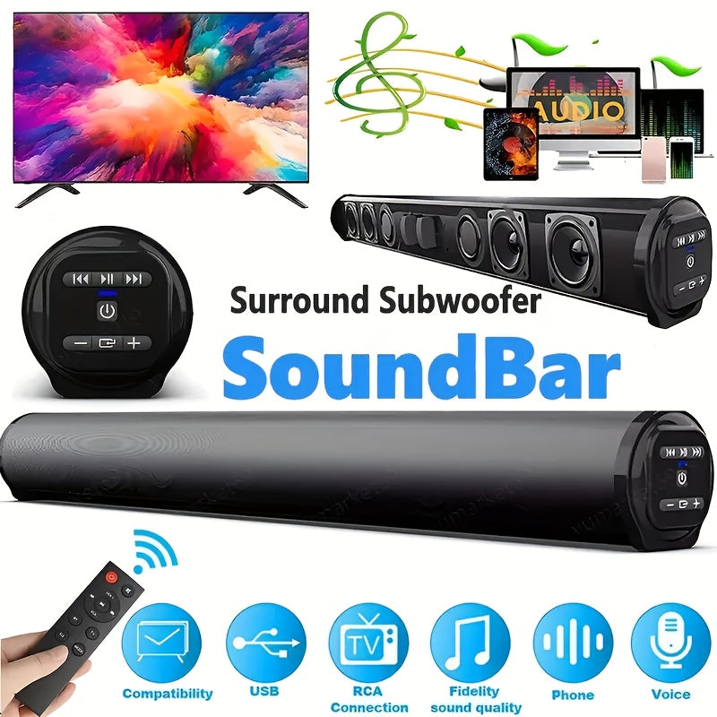 Barra de sonido para TV para cine en casa juegos y música | Inalámbrico y Control Remoto