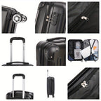 Juego de maletas familiares de tres piezas 20+24+28 pulgadas, equipaje de cabina de 20 pulgadas con ruedas universales, caja de almacenamiento para viajes de negocios, cartera ABS resistente y gran capacidad (ML-XL-set)