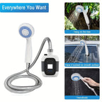 Bomba de ducha de camping recargable portátil multifuncional - Cabezal de ducha para exteriores de 2000 mAh, puede extraer agua de un cubo, adecuada para camping, viajes, baño de mascotas, lavado de coches y jardinería | Bomba de ducha de camping de mano,