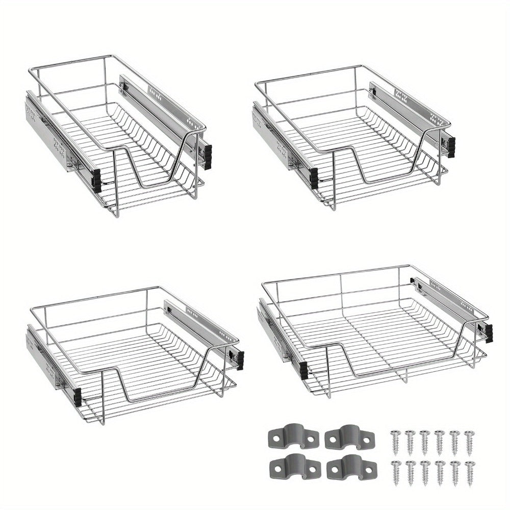 Organizador de gabinetes de cocina telescópico con cajones extraíbles, estante extensible, organizador de cajones de cocina, cesta de estante de cocina extraíble, cajón de dormitorio extraíble, extensión completa, capacidad de carga de 20 kg