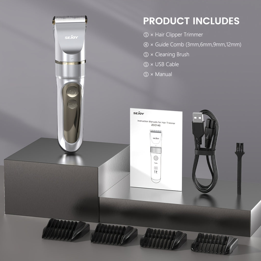 Cortapelos Profesional para Hombre, Máquina de Cortar Cabello para Barbero, Recortadora de Cabello Inalámbrica para Hombre, Kit de Aseo Inalámbrico para Corte de Cabello y Barba