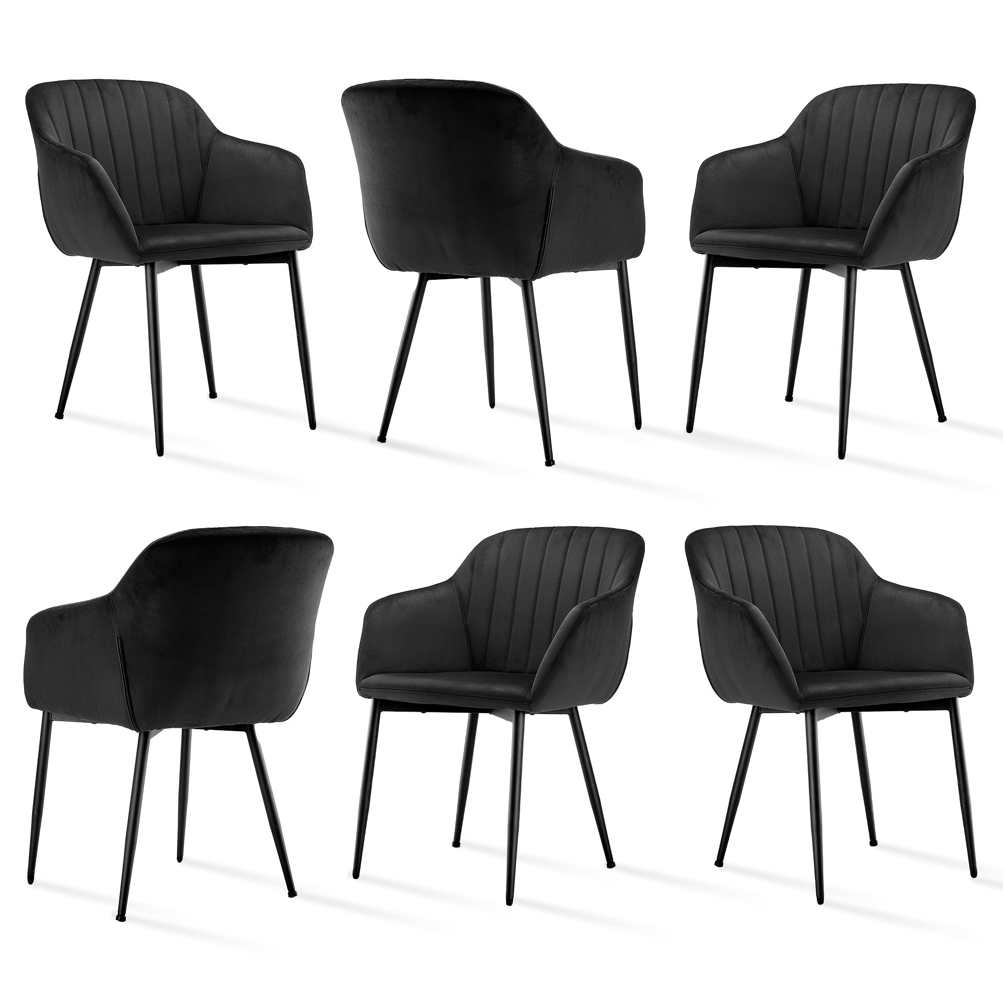 Sillas de comedor elegantes con reposabrazos y soporte lumbar para sala de estar, cocina y dormitorio, que ofrecen un alto confort - Disponibles en juegos de 2, 4 o 6