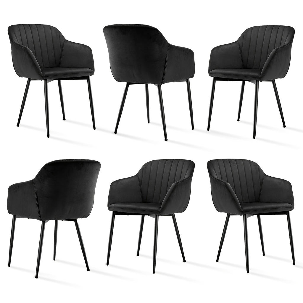 Sillas de comedor elegantes con reposabrazos y soporte lumbar para sala de estar, cocina y dormitorio, que ofrecen un alto confort - Disponibles en juegos de 2, 4 o 6