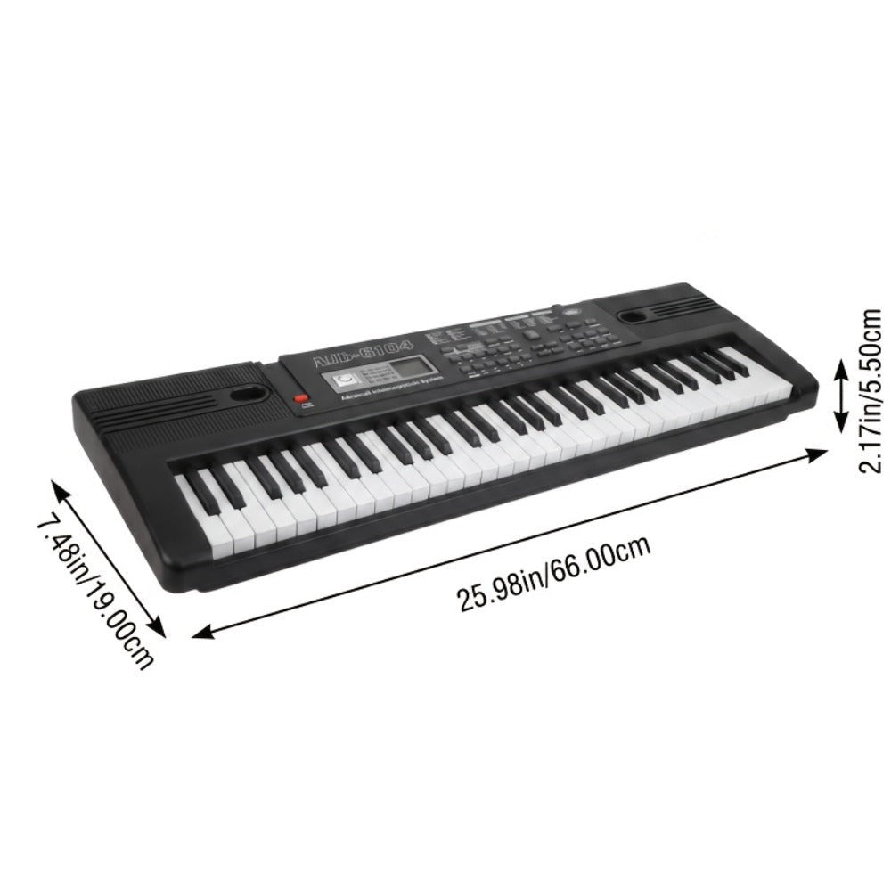 Piano electrónico de 61 teclas, piano ideal para principiantes, piano electrónico portátil, con 16 tonos, 8 efectos de sonido de percusión, 10 ritmos, 6 demostraciones, altavoces incorporados, sonido de alta calidad, es la mejor opción para entusiastas de
