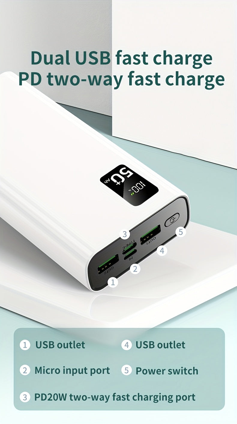 Power bank para carga durante viajes y uso diario | 5W y 50000mAh