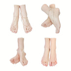 Modelo de Pie Artificial Realista con Dedos Activos Independientes - Textura Suave en Beige Claro y Estructura Esquelética Anatómica, Pies de Resina a Tamaño Real con Movimiento Independiente de Dedos, Ideal para Práctica de Uñas, Entrenamiento de Masajes