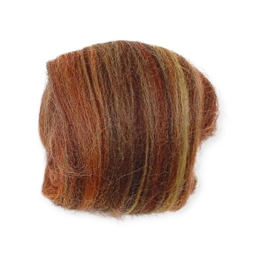 Lana Polaca, Peinada, 10g - Marrón/Amarillo Melange
