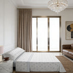 Juego de cama prémium de tres piezas: sábana bajera, sábana y funda de almohada. Suave y cómodo, disponible en varios colores y tamaños, fácil de cuidar.