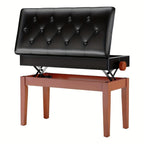 Taburete de Piano Ajustable en Altura 72X33X48-58Cm, Banco de Piano con Espacio de Almacenamiento, Banco de Piano con Cojín de Cuero PU, Silla de Piano Banco de Teclado Capacidad de Carga hasta 200KG, con 4 Patas