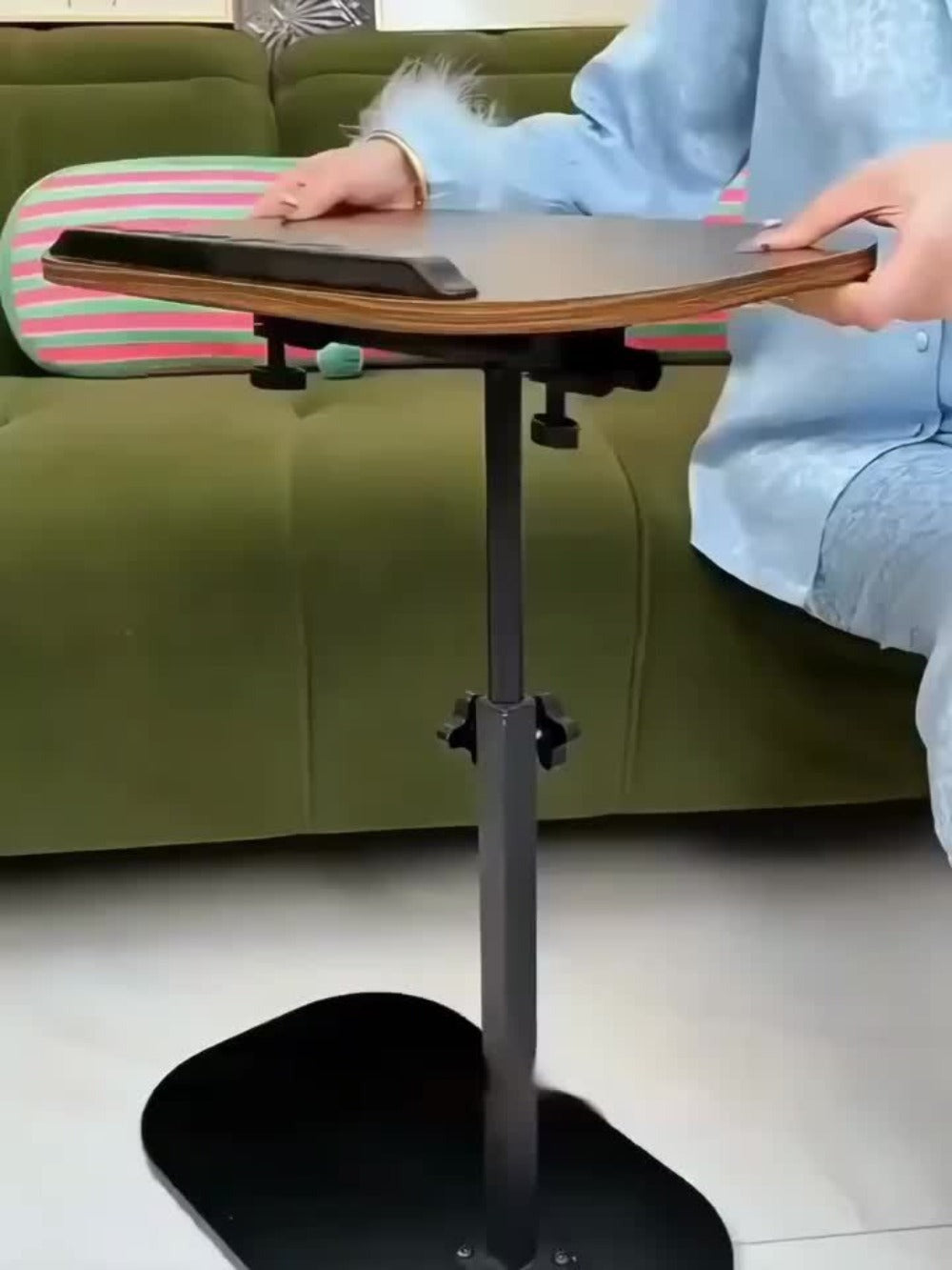 Mesa plegable para portátil de 1 pieza, mesa móvil y ajustable, mesa para portátil que ahorra espacio con almacenamiento, construcción duradera, adecuada para escritorios de oficina en casa, mesas de centro y sofás junto a la cama