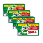 Pack De Ariel All-in-One Detergente Lavadora Líquido en Cápsulas/Pastillas,19+7 ( 26-130) Lavados, Más Poder Extra Quitamanchas, Limpieza Profunda