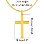 Este elegante y moderno collar con colgante para hombre está hecho de plata 925 y plateado con oro de 18K. Incluye una cadena tipo caja y un colgante de cruz tridimensional.