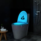 Juego de 2 luces modernas para inodoro con sensor infrarrojo, detección de movimiento y luz nocturna, aptas para baño, de pared/apagado, 16 opciones de color, funcionamiento sin enchufe para taza de inodoro, de plástico