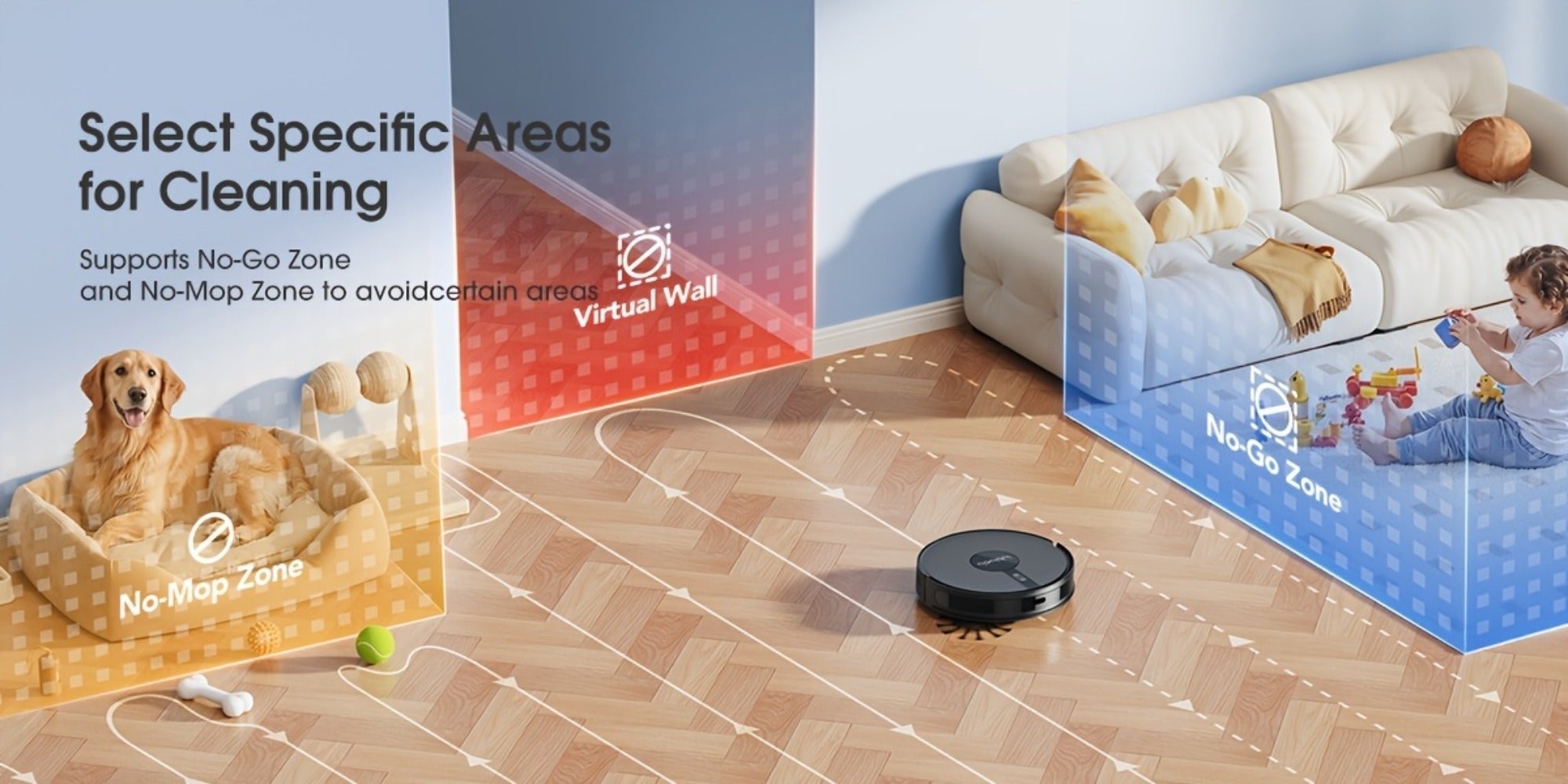 Lubluelu B40 Robot Aspirador y Fregona 3 en 1 | Succión Potente de 7500 Pa, Bajo Ruido de 62 dB, Cuerpo Ultradelgado de 9.98 cm, Mapeo de 5 Pisos, Modos de Limpieza Diversificados, Ideal para Pelo de Mascota, Alfombra y Suelo Duro, Regalos Ideales de Navi
