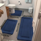 Juego de 3 alfombras antideslizantes para baño, tapete de baño grueso súper absorbente, almohadilla suave de secado rápido, con tapete de inodoro en forma de U, tapete para piso de baño, tapete de ducha, bañera, habitación de ducha, suministros de baño, d