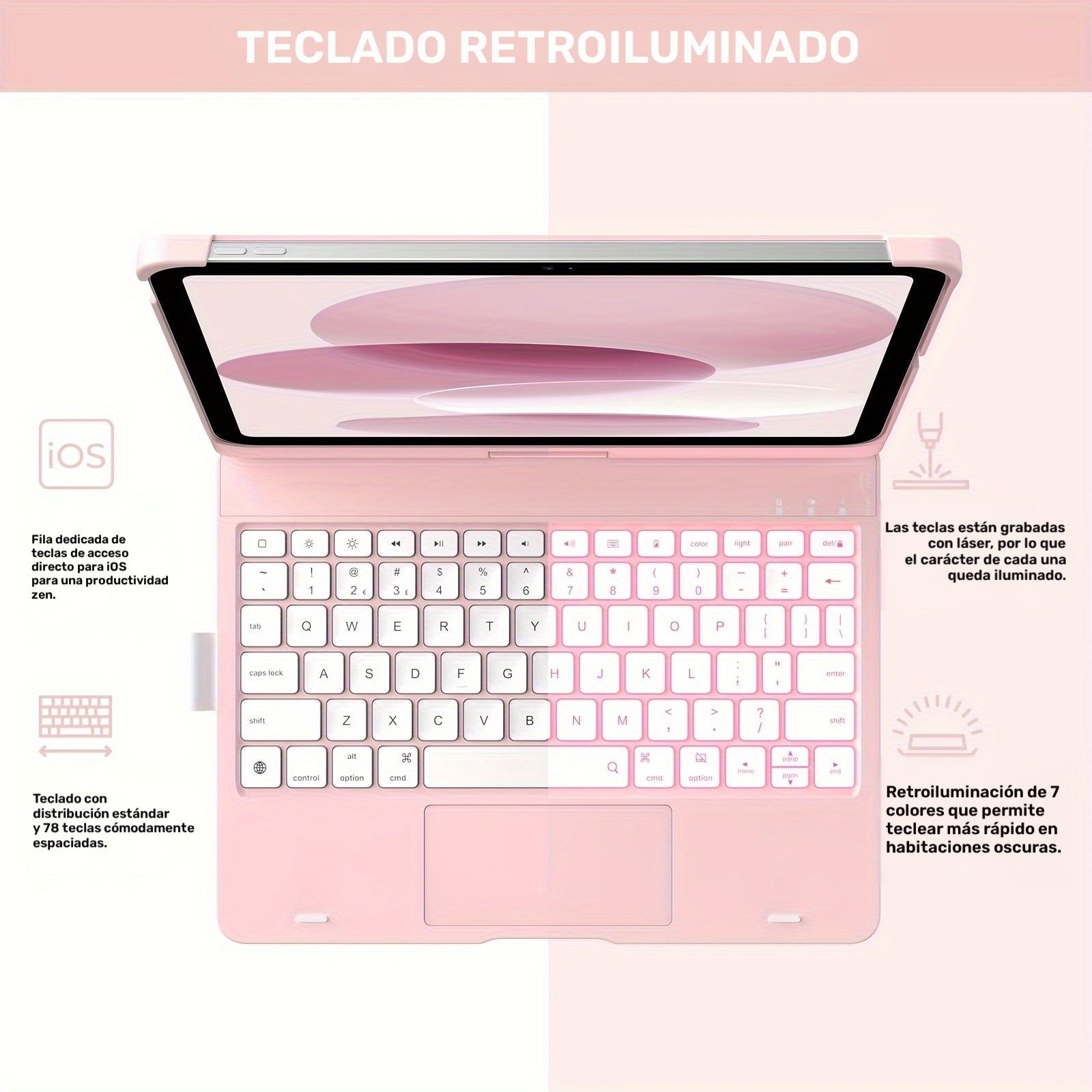 Tabletas Android | Adfa We Afsd Ss33, Funda para Tablet con Teclado para iPad 10ª Generación (10.9", 2022), Trackpad Multi-Touch, 10 Colores de
