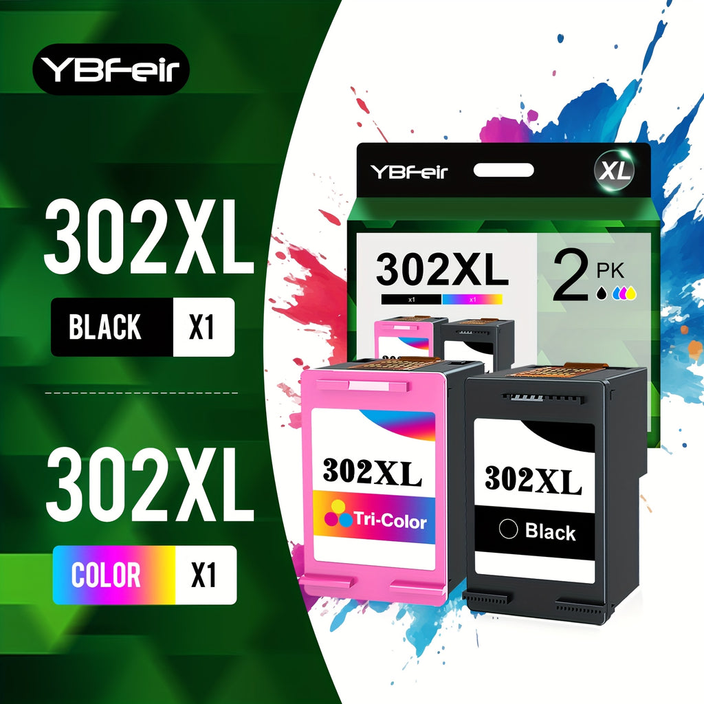 Cartucho de tinta | Cartuchos 302XL Compatibles para Cartuchos de Impresora HP 302 (1 Negro, 1 Tricolor) 302 XL para HP DeskJet 3630 3636 3638