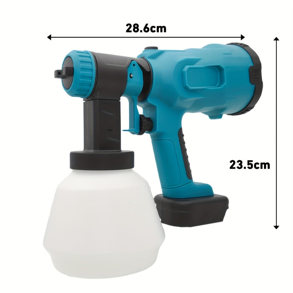 Pistola de pintura inalámbrica de 1000ml con 2 baterías, pistola de pintura HVLP inalámbrica de 300W para batería Makita de 18V, pistola de pulverización eléctrica de batería, 4 boquillas, 3 modos de pulverización para eliminación de óxido en metal, vidri