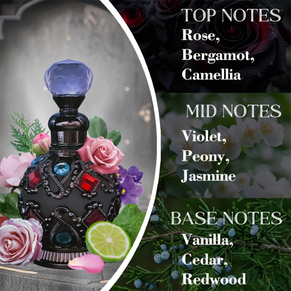El perfume en aceite para mujer árabe comienza con una rica rosa, mezclado con vainilla cálida y notas amaderadas, desplegando tres capas de fragancia gradualmente. Agrega elegancia a los desplazamientos diarios, romance a las citas y glamour a las fiesta