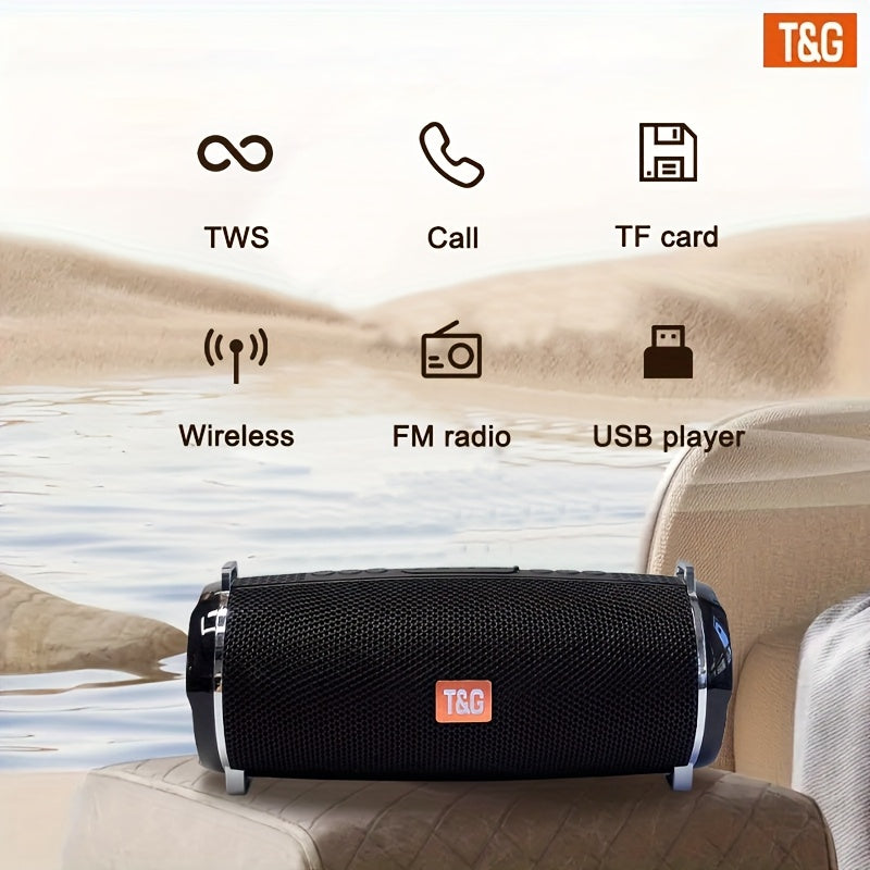 Altavoz Bluetooth | Altavoz Inalámbrico Portátil de Alta Potencia TG192, Caja de Música con Correa, Con Luz LED Intermitente, Se Puede Conectar a