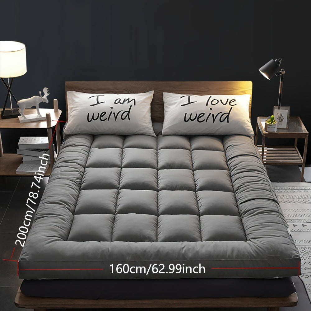 Cubrecolchón de 10 cm de calidad premium 1000 GSM, ultra suave, transpirable y cómodo para todas las estaciones, fácil de cuidar, lavable a máquina, con fuertes bandas elásticas, relleno de microfibra suave y cubierta 100% de microfibra, transpirable