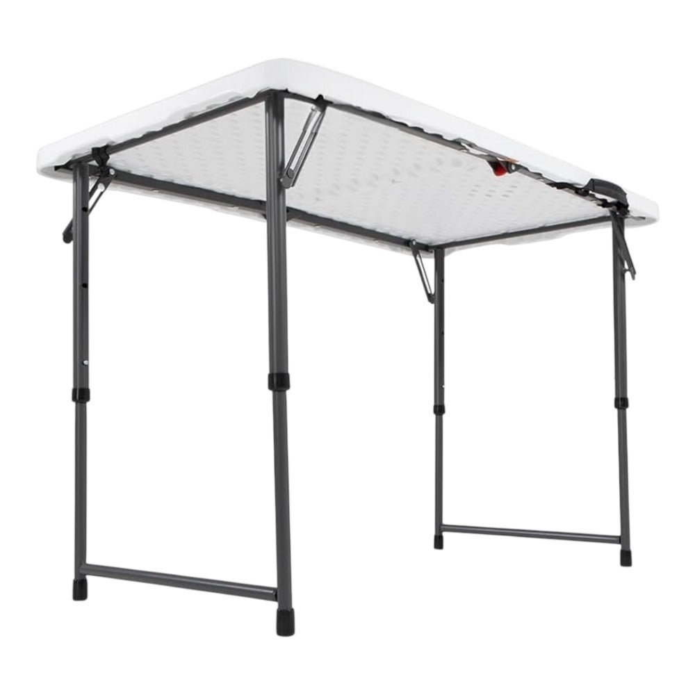 Mesa plegable multiusos ultrarresistente para 4 personas maximo 363kgs protección uv 122x61x56 - 91,5 cm UV100