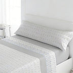 Juego de ropa de cama (Sábana ajustable, Cubrecama, Funda de almohada) | Juego de sábanas estampadas de 3 piezas | Primavera/Verano | Múltiples estilos | Tejido suave | 180cm - Múltiples tamaños disponibles